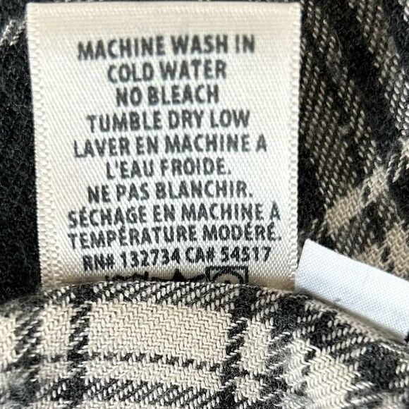 Bella Dahl Women’s Gray Plaid Button Down Flannel 100% Rayon Size Extra Small - Picture 10 of 11